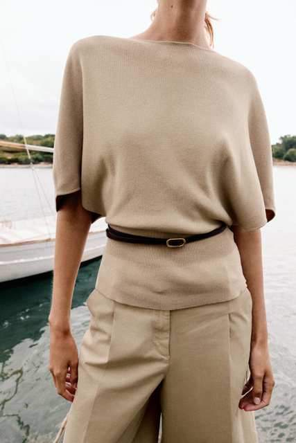 KNIT JUMPER WITH BELT