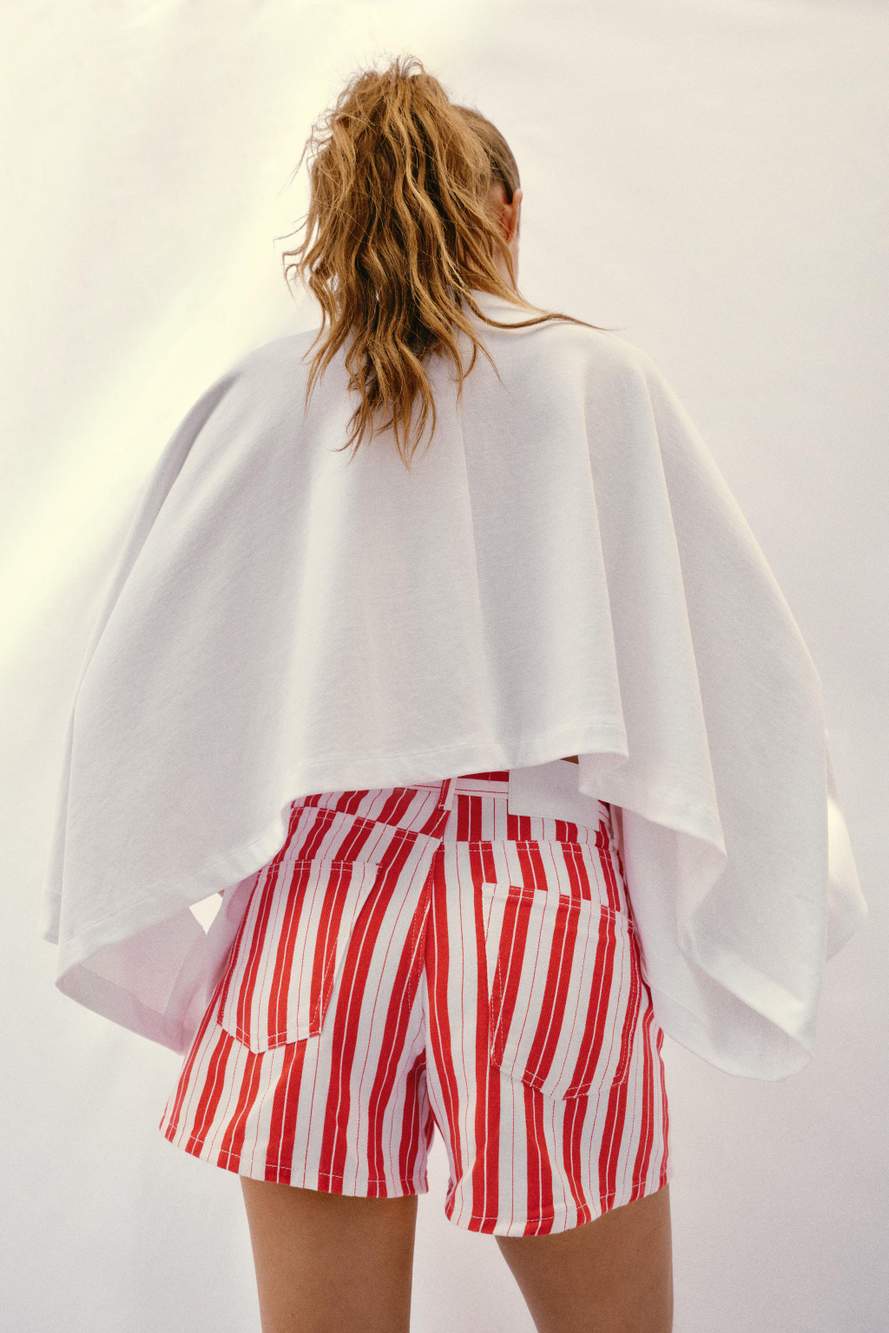 STRIPED MOM FIT SHORTS — Product image 3 of 8