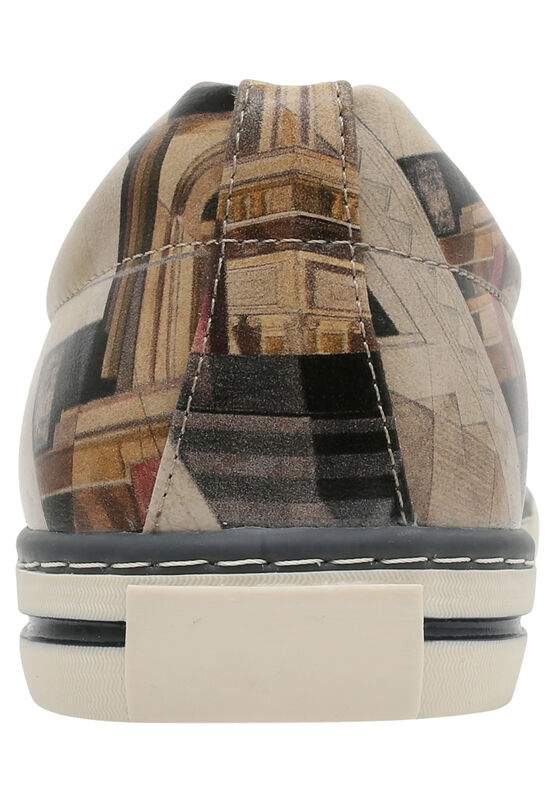 Men Vegan Leather Beige Sneakers - Time to Ring the Bells Design — صورة المنتج 7 من 8