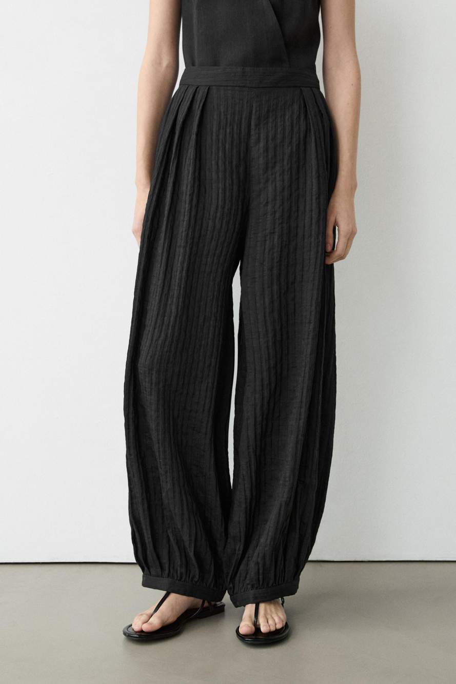 Flowing linen blend sarouel trousers — Product image 6 of 18