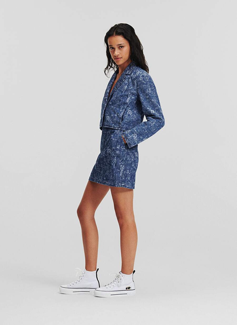 Normal Kalıp  Kadın Denim Ceket 235W1404 — صورة المنتج 4 من 5