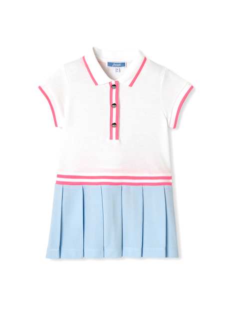 Blue Pike Polo Collar Short Sleeve Girl Baby Dress