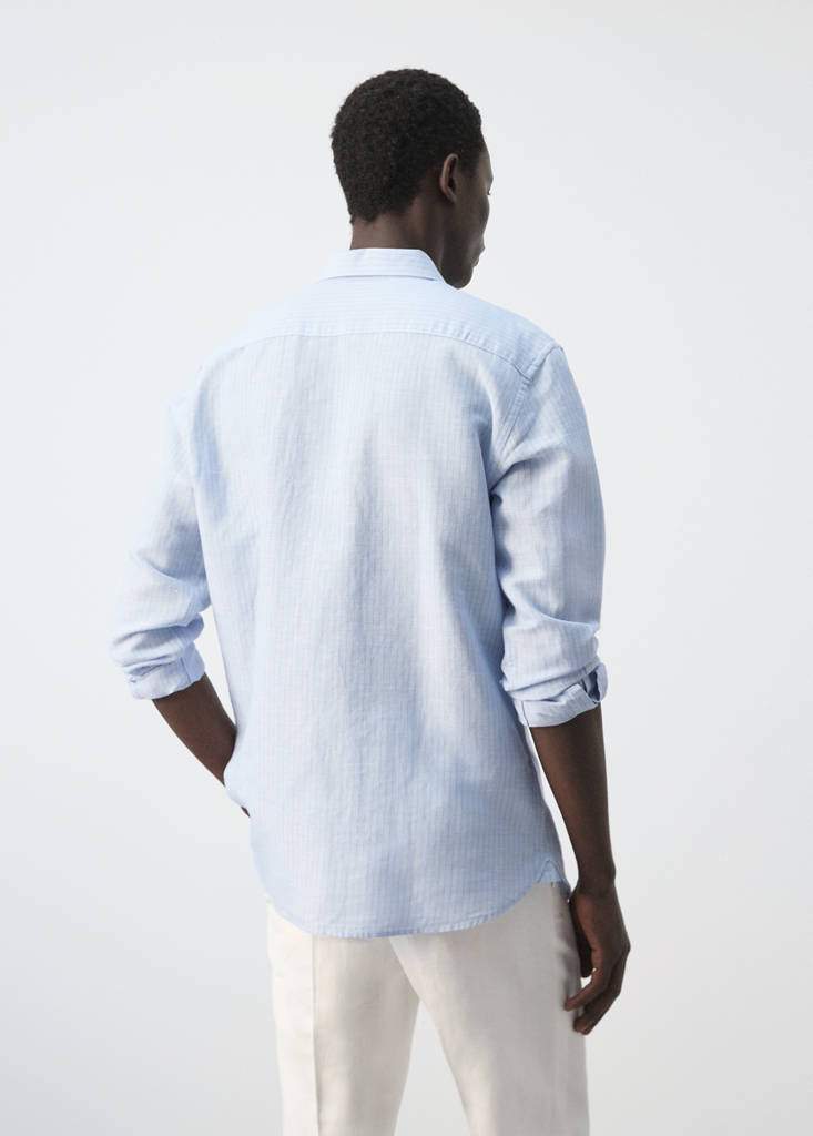 Regular-fit striped cotton-linen shirt — Product image 26 of 26