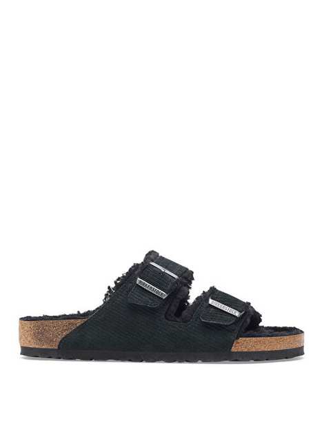 Birkenstock Black Men's Suede House Slippers ARIZONA TEDDY VL GEPRÄGT