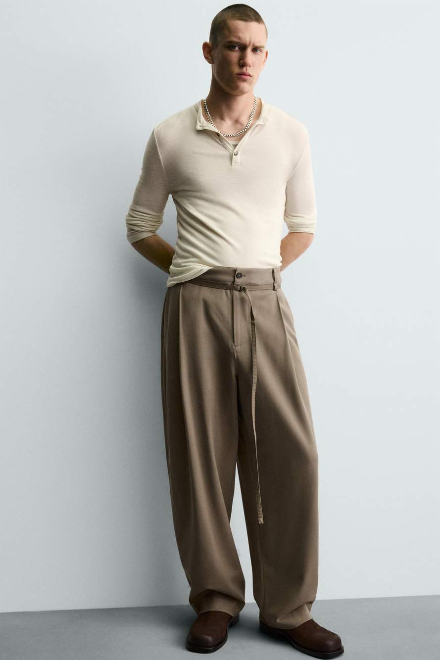 BALLOON FIT TROUSERS WITH PLEATS AND BELT — Product image 4 of 11