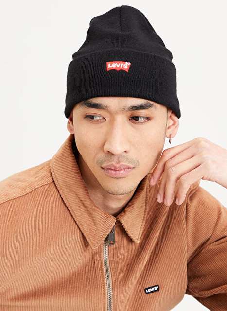 Levis Siyah Erkek Bere BATWING EMBROIDE SLOUCHY BEA