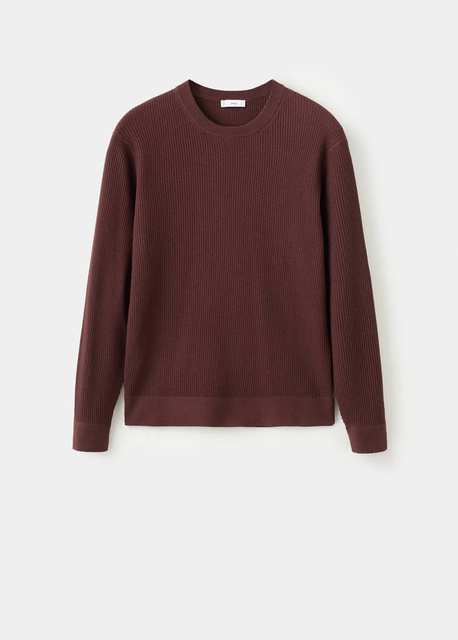 Fine rib-knit cotton sweater
