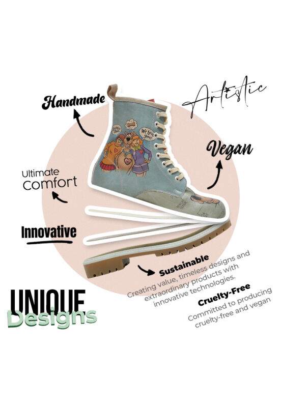 Women Vegan Leather Red Long Boots - Warner Bros Hungry Doo Scooby Doo Design — Product image 4 of 7