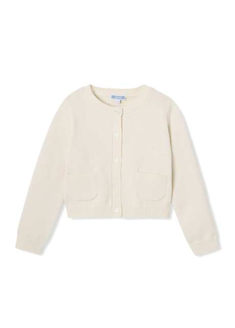 Cream Cotton Jersey Girl Kid Cardigan
