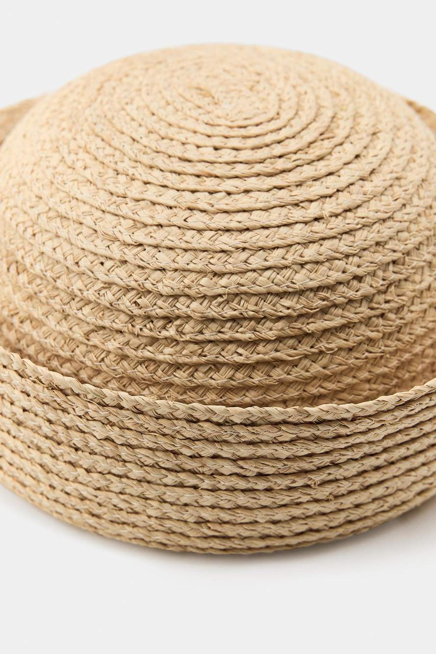 100% RAFFIA CAP WITH TURN-UP HEM — Product image 3 of 3