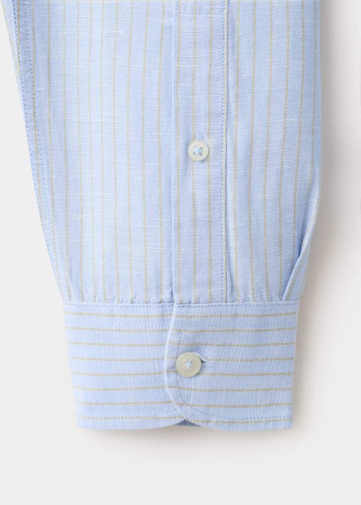 Regular-fit striped cotton-linen shirt — Product image 22 of 26