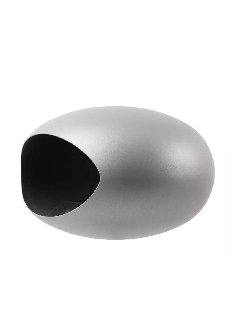 Nikel Kubbe Küçük Ayaklı Şömine & Öğütülmüş Ahşap Cilalı Çelik Brülör — Product image 6 of 7