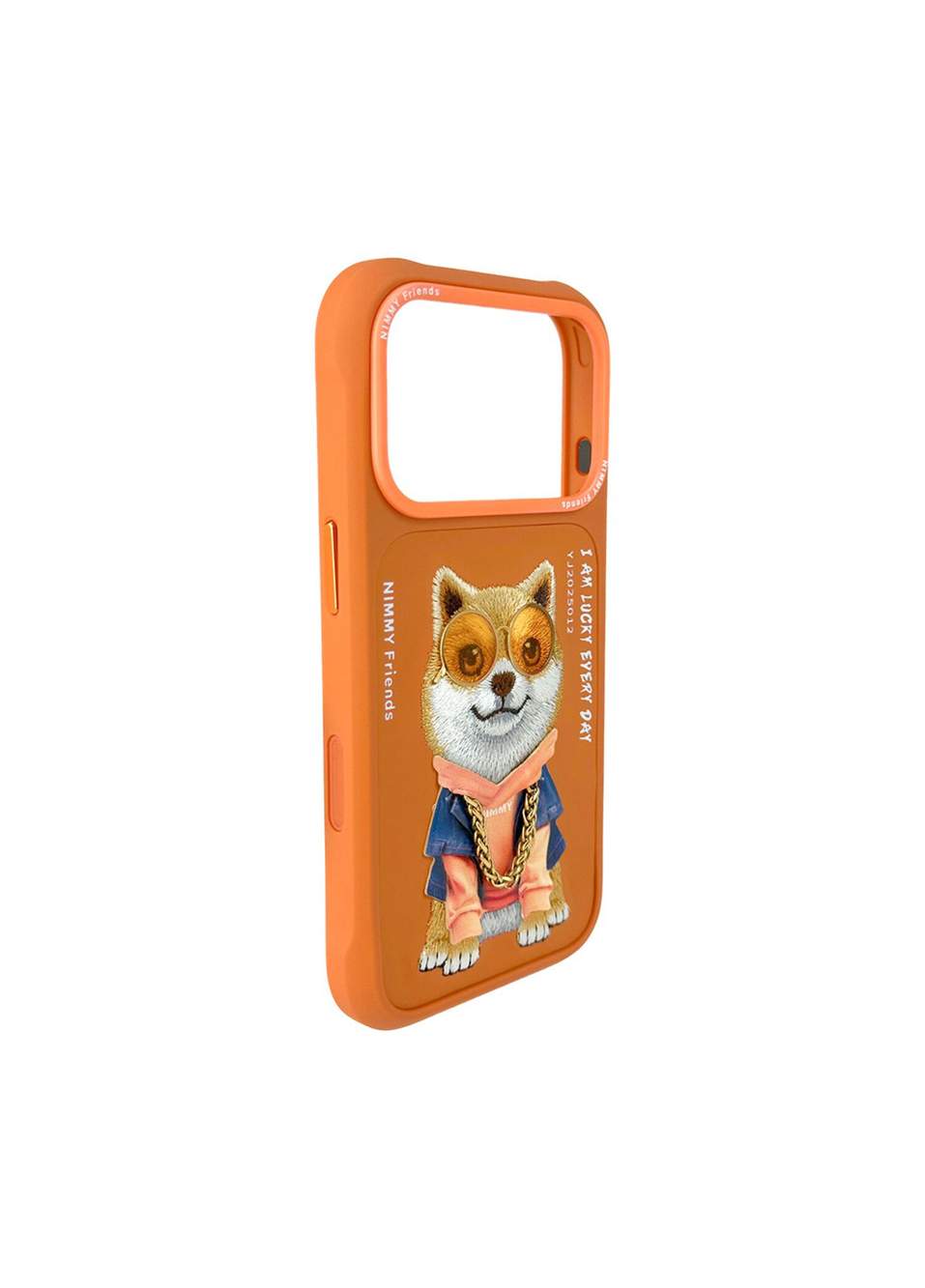 Glasses iPhone 17 Pro Max Shiba Nakış 3D Gözlük ve Zincir Detay Telefon Kılıfı — Product image 4 of 7