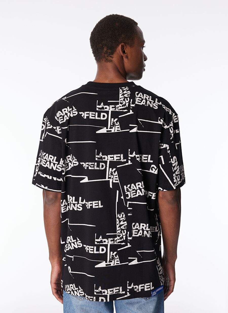 Karl Lagerfeld Jeans Siyah Beyaz Erkek T Shirt 240d1709 Klj Relaxed Sslv Aop Logo — Product image 5 of 5