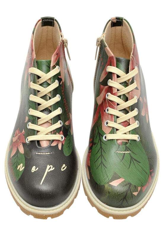 Women Vegan Leather Multicolor Zipper Ankle Boots - Nope Design — Product image 3 of 7