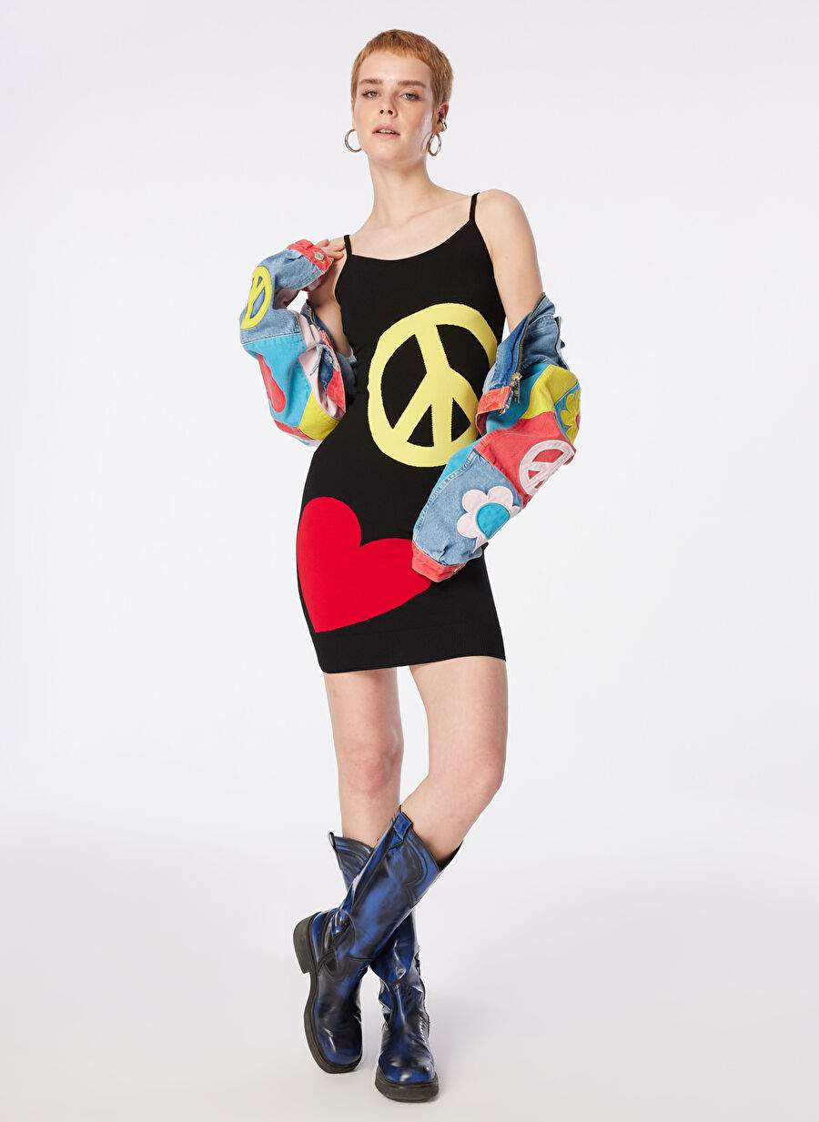 Moschino Jeans Round Collar Baskl Black Ksa Kadn Dress 241k1j0482 — Product image 4 of 9