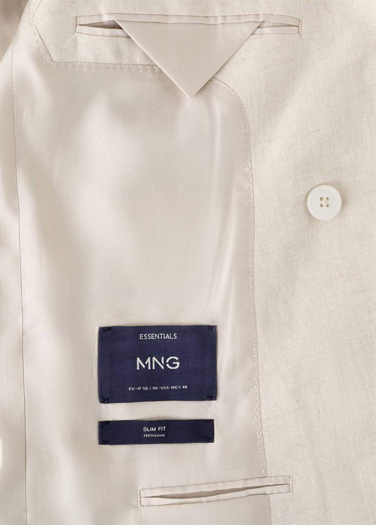 Amalfi 100% linen slim-fit double-breasted suit jacket — Product image 4 of 9