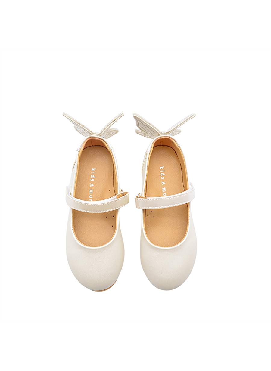 Mariposa Butterfly Figure Detailed Girl Babet Shoe Pearl Color — صورة المنتج 4 من 7