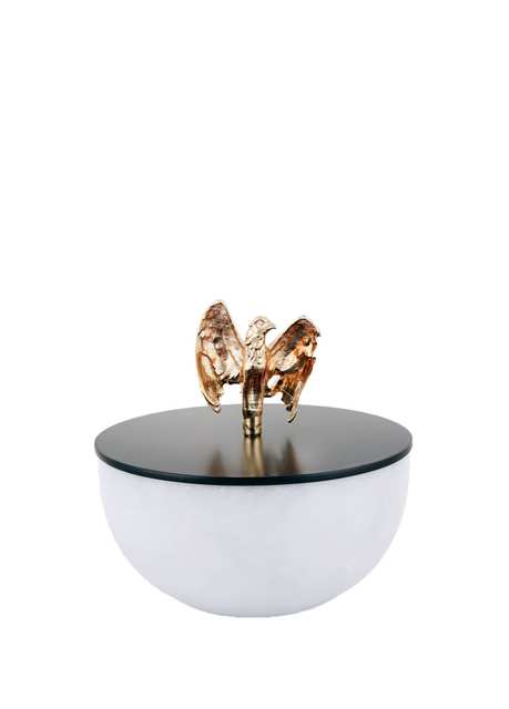 Gold Plated Eagle Detailed Marble Bowl