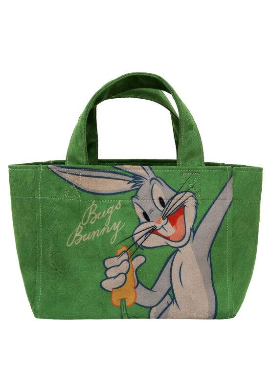 Women Vegan Green Medium Tote Bag - Warner Bros Bugs Bunny Bunny Talk Design — صورة المنتج 5 من 7