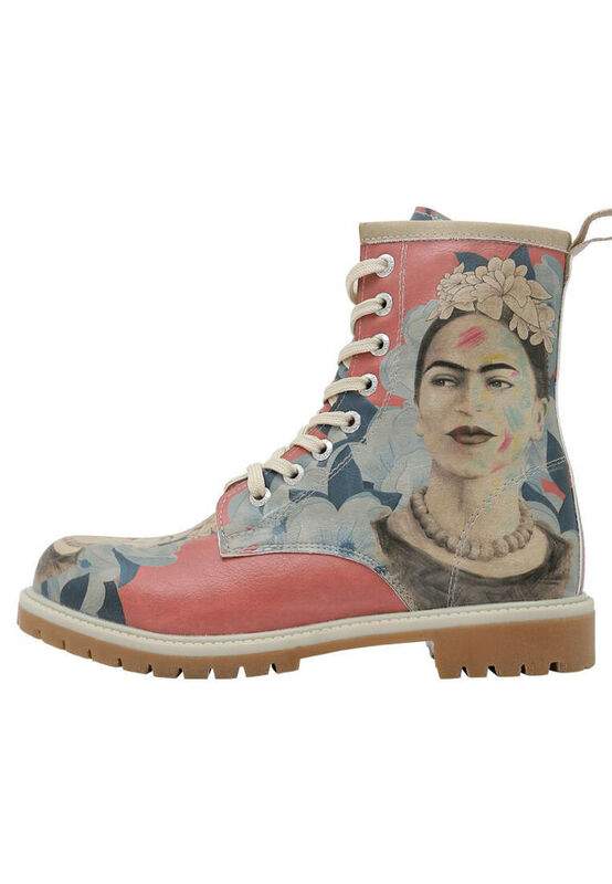 Women Vegan Leather Multicolor Long Boots - Frida Painting Frida Kahlo Design — Product image 4 of 8