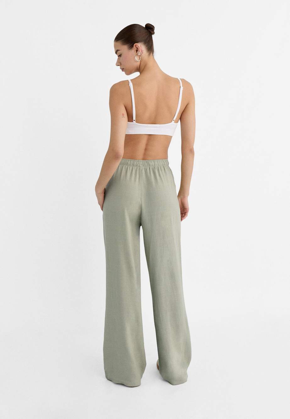 Flowing linen-effect trousers — Product image 7 of 51
