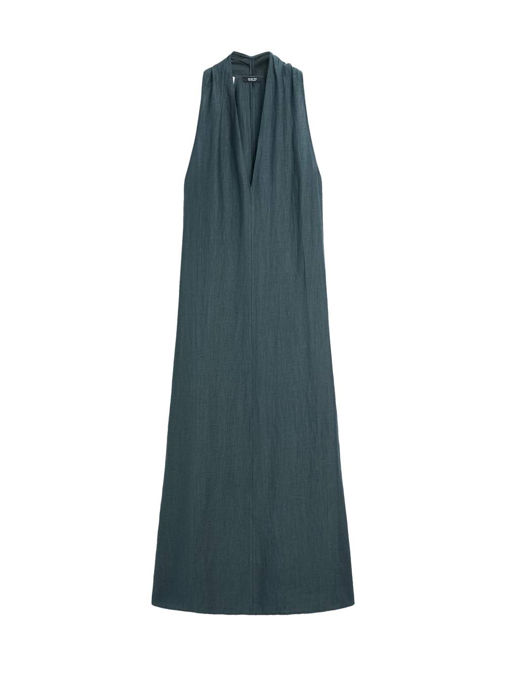 Linen blend midi dress with V-neckline — Product image 12 of 13