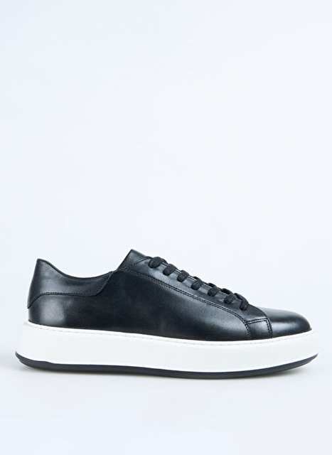Factory Black Men's Leather Sneakers JAROD