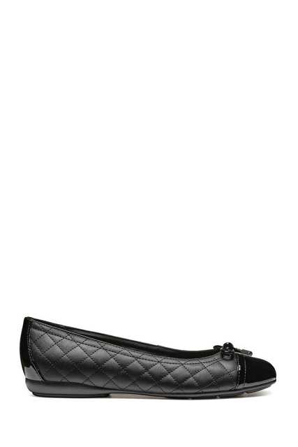 Geox Kadn Black Annytah Quilted Patterned Leather Babet D467nb05402c9999