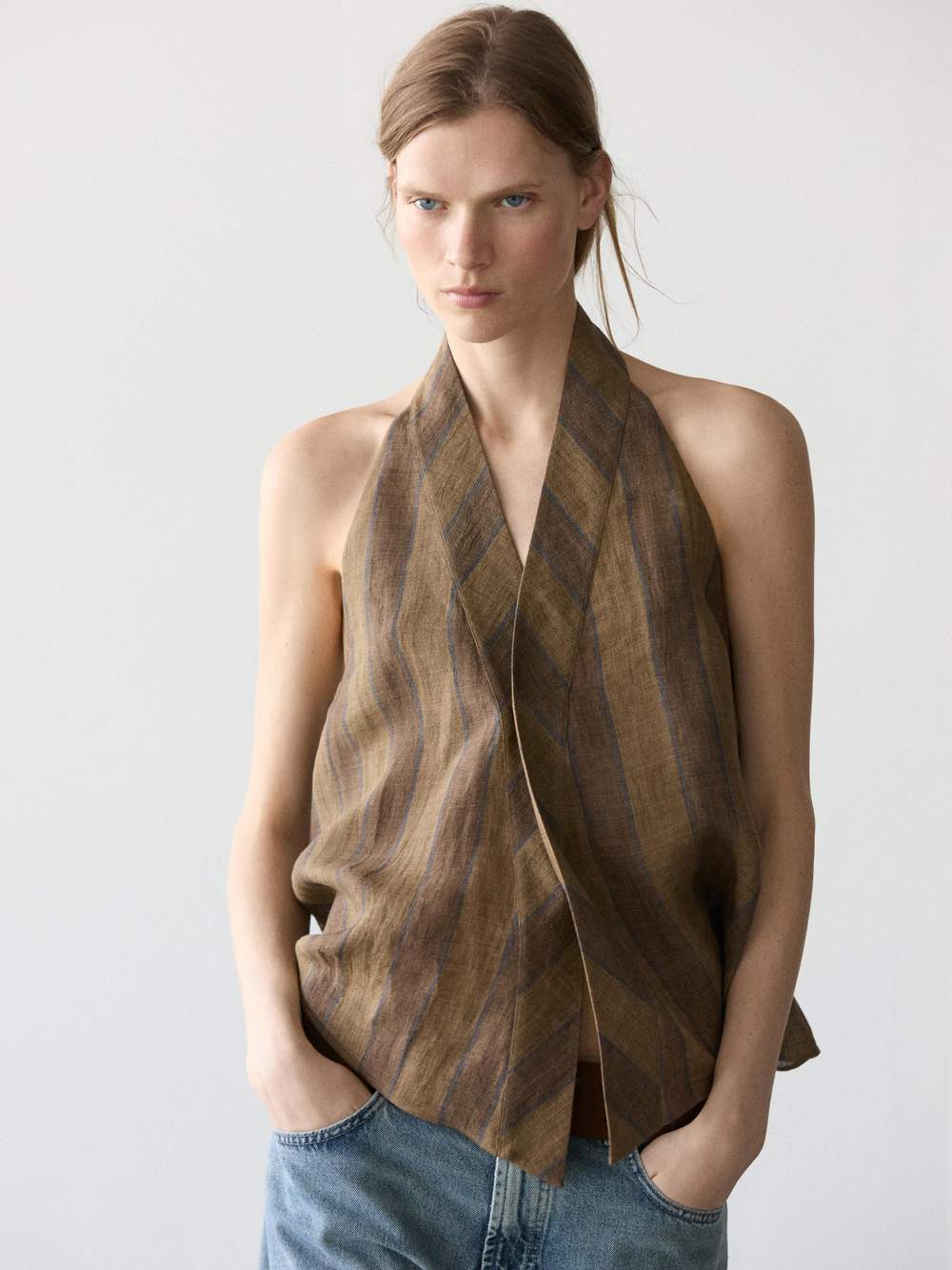 Printed waistcoat with crossover neckline — Product image 12 of 17