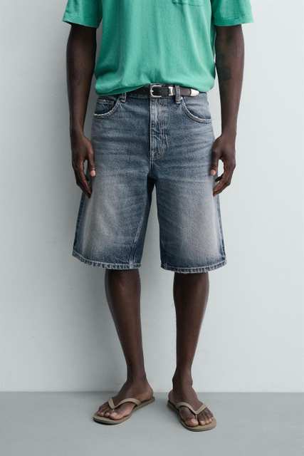 RELAXED FIT DENIM BERMUDA SHORTS