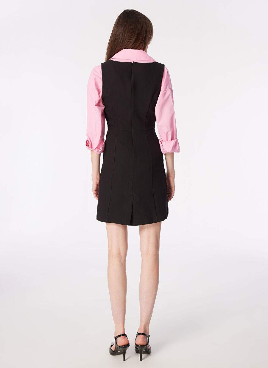 Pierre Cardin V-neck Black Women's Dress Below the Knee MUDE — Product image 6 of 8