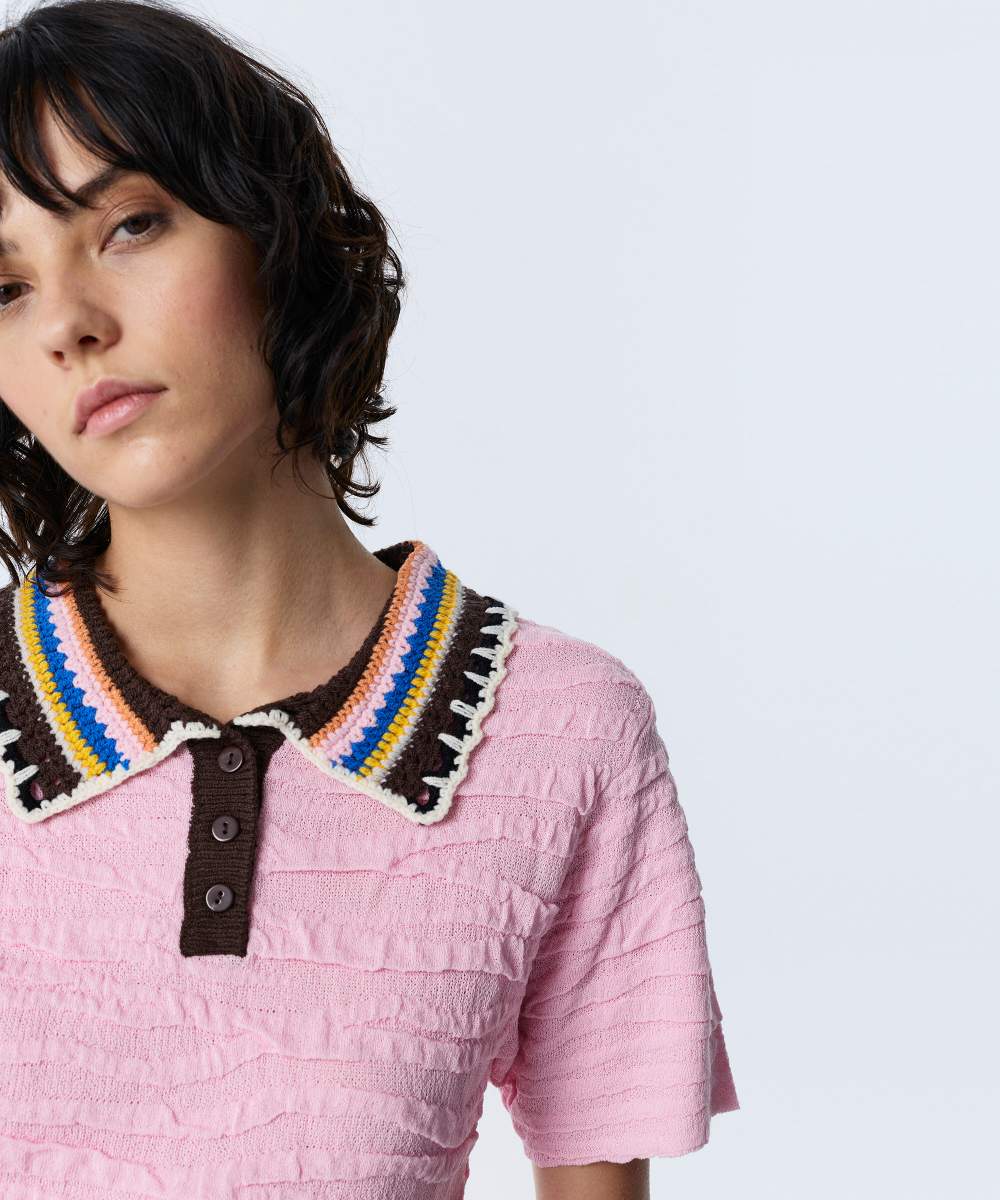 CONTRAST CROCHET COLLAR KNITWEAR — Product image 4 of 5