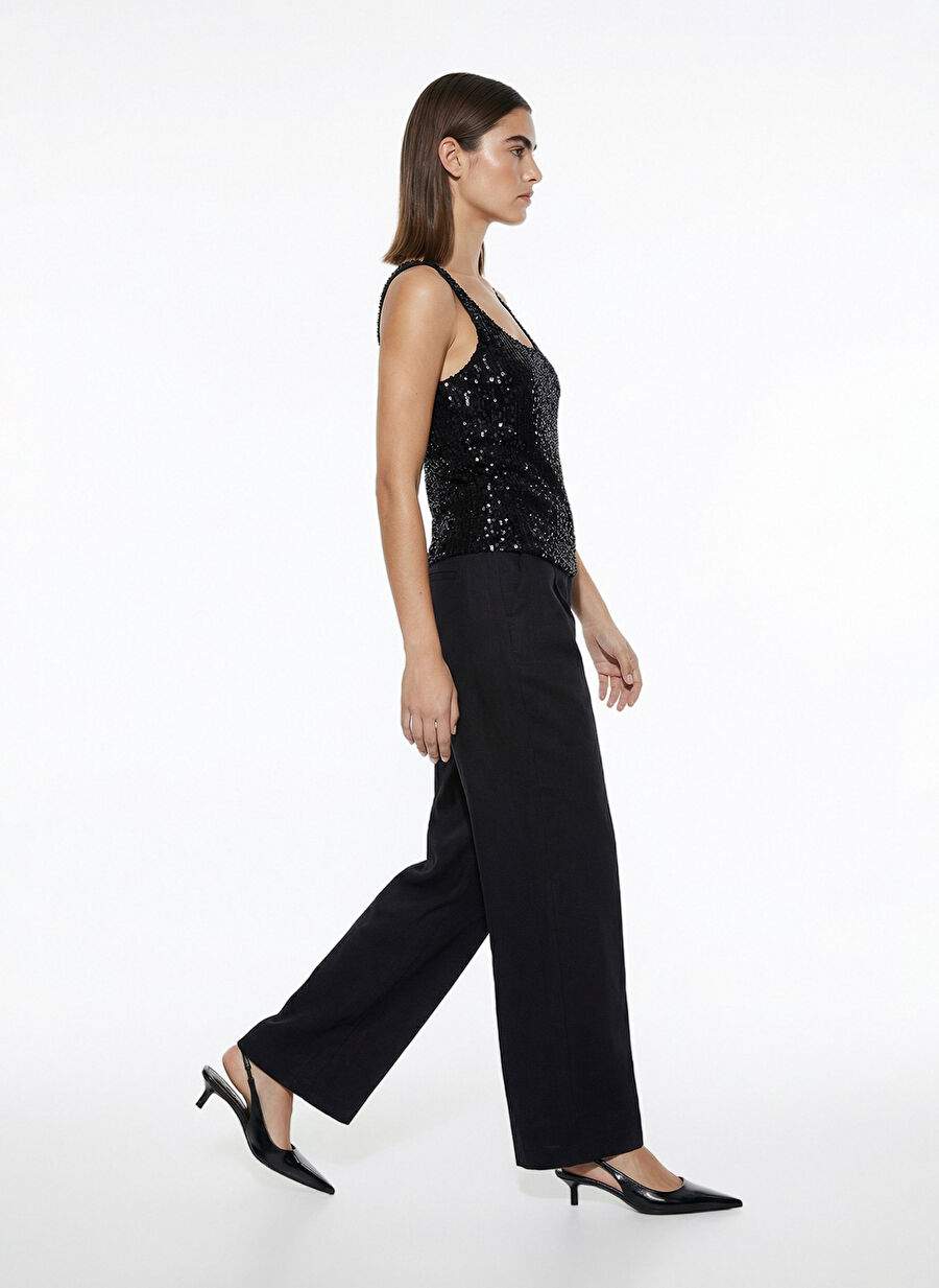 In The Mood For Love Siyah Kadın %100 Keten Pantolon ITMFL-PNT14 — Product image 4 of 10