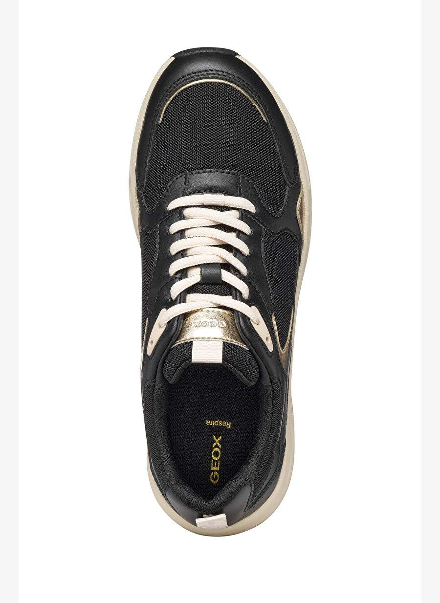 Geox Women's Black D Zalvia A - شبكة  لؤلؤة Gbk الدانتيل سميكة القائمة على جلد حذاء رياضي D55YLA01454C9999 — صورة المنتج 5 من 6