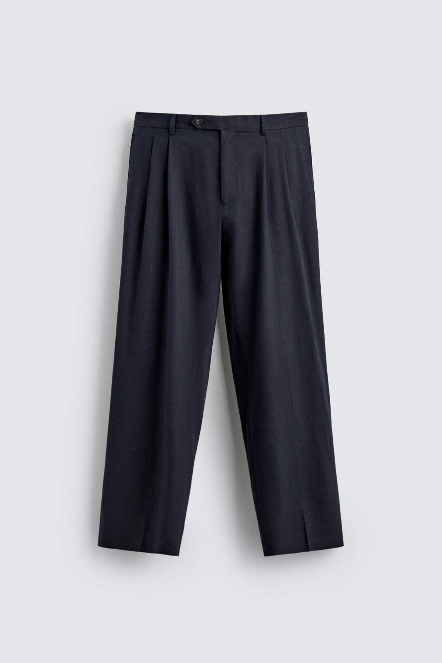 LINEN-WOOL RELAXED FIT PLEATED TROUSERS — Product image 5 of 8