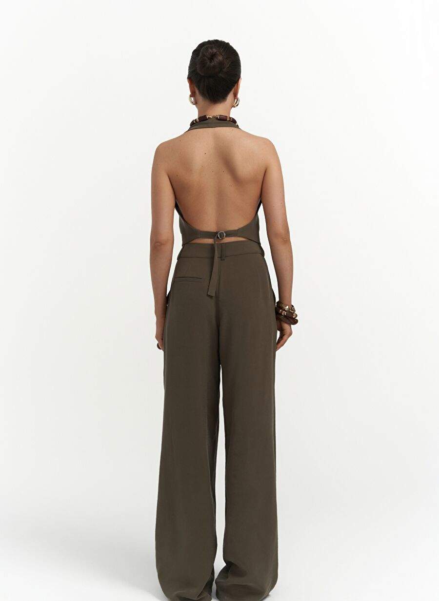 Pailey Low-cut Khaki Vest Pants Set — Product image 12 of 40