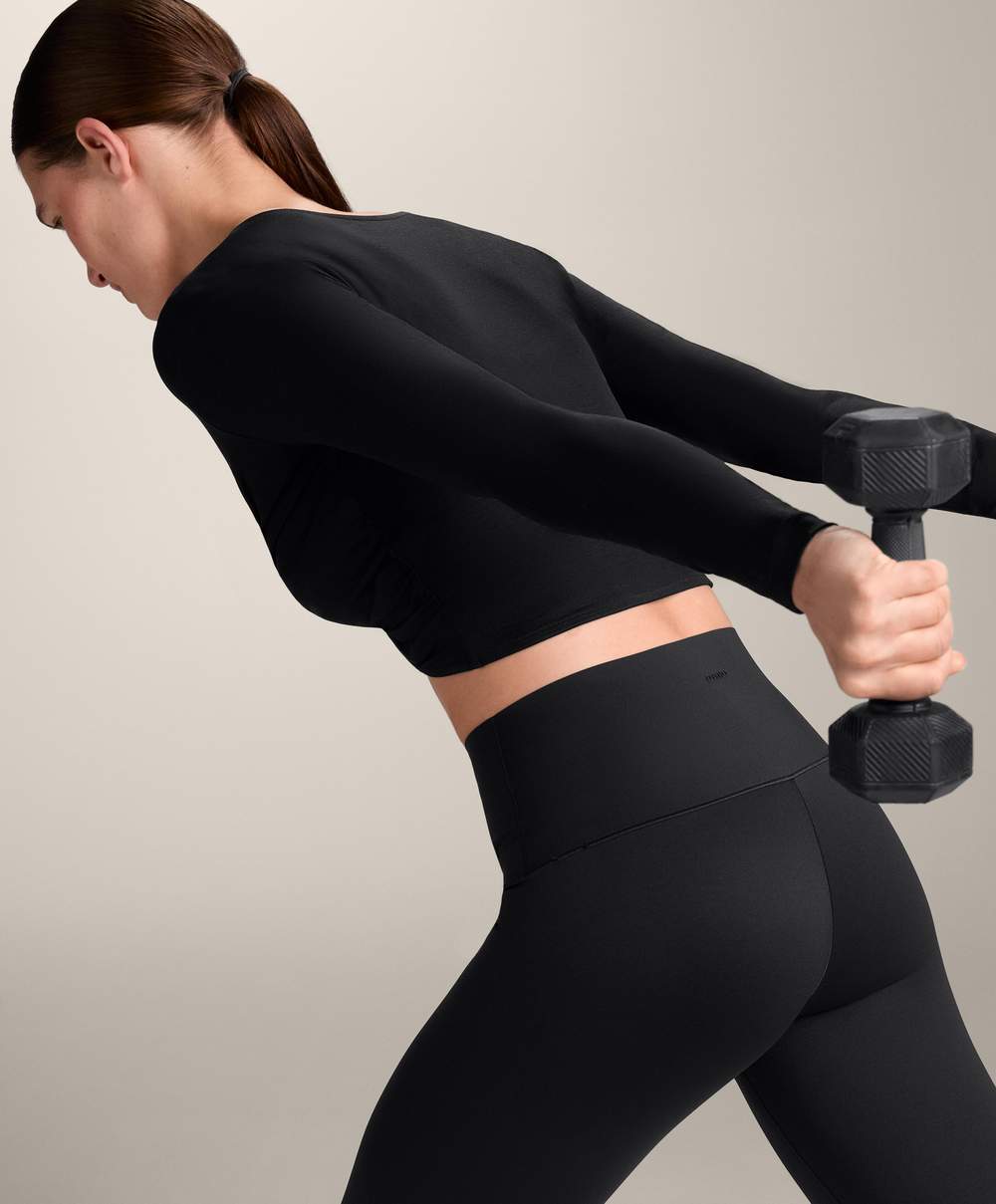 Multi-position long sleeve knotted lyocell blend T-shirt — Product image 4 of 15
