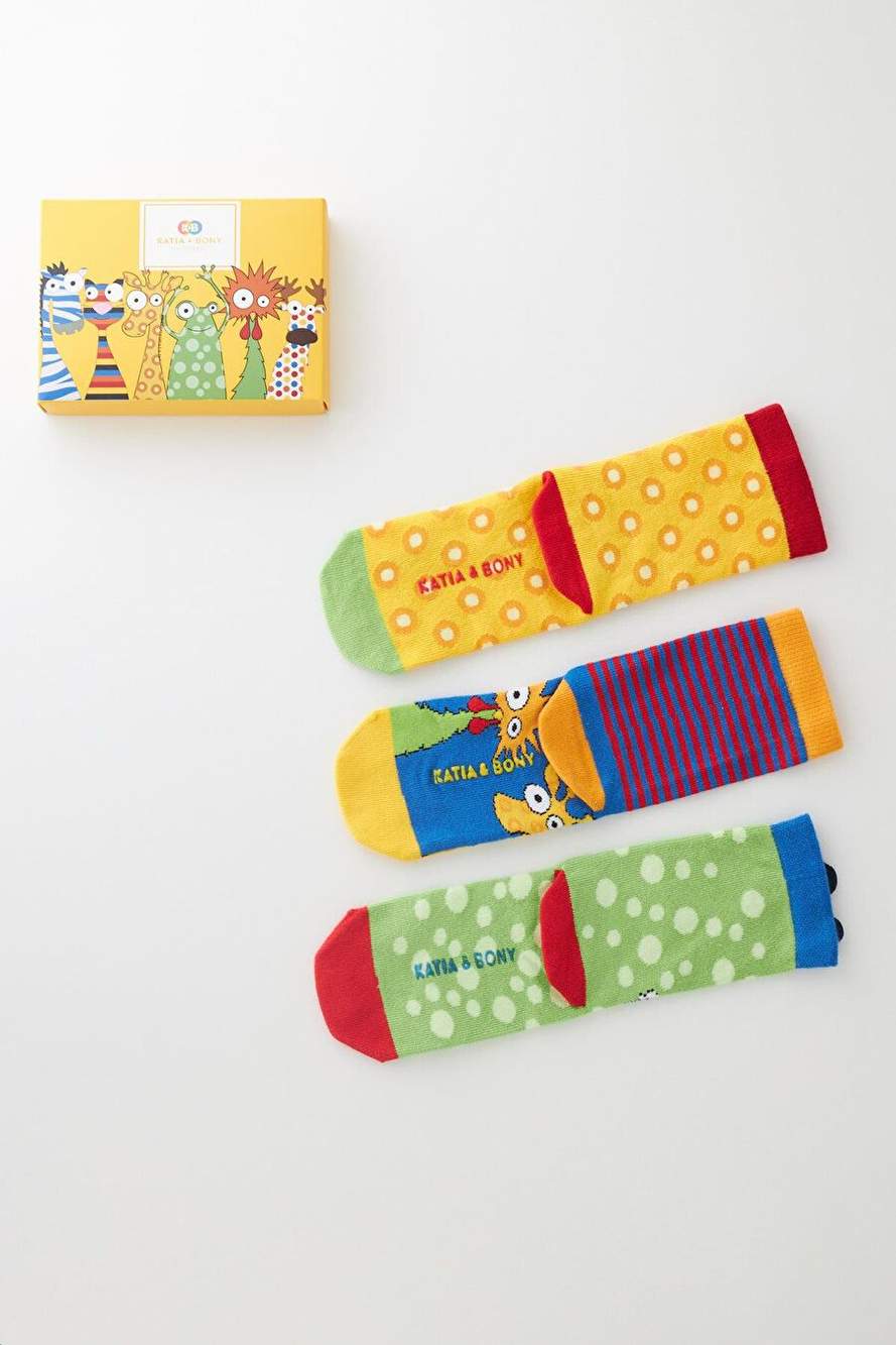 Erkek Çocuk Horoz Desenli 3'lü Kutulu Soket Çorap — Product image 4 of 6