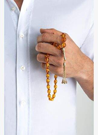Dogal Amber Kehribar Tasl 14 Ayar Altn Tesbih — Product image 19 of 30