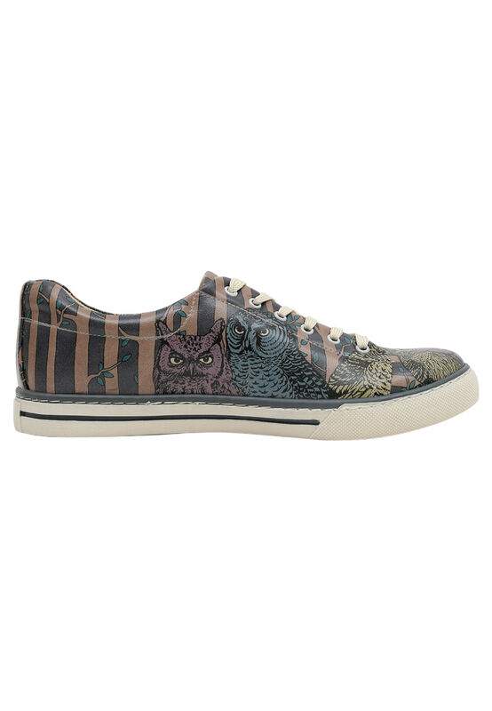 Men Vegan Leather Multicolor Sneakers - Ever Feel Like You're Being Watched Design — صورة المنتج 4 من 7