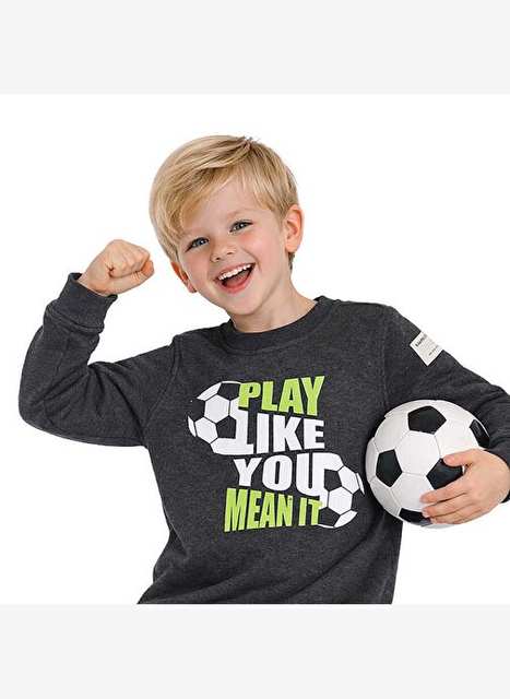 Hupalupa Basic Sweatshirt Siyah Play Like You 7 8 Yas
