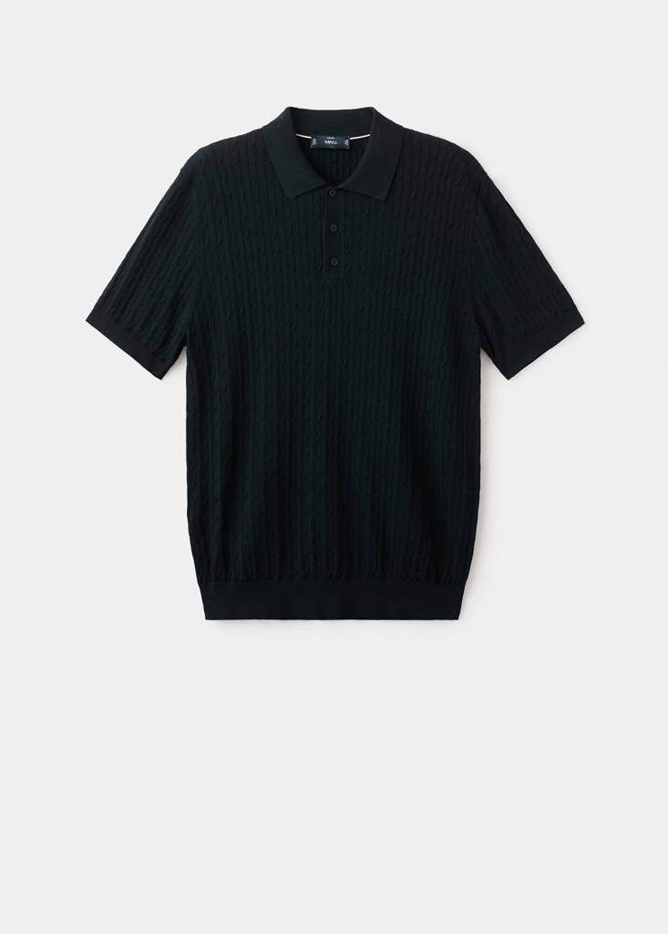 100% cotton braided knitted polo shirt — Product image 22 of 29