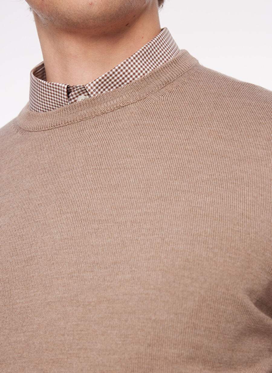Tombolini Bike Collar Slim Fit Coffee Mens Sweater 6110113097 — Product image 4 of 5