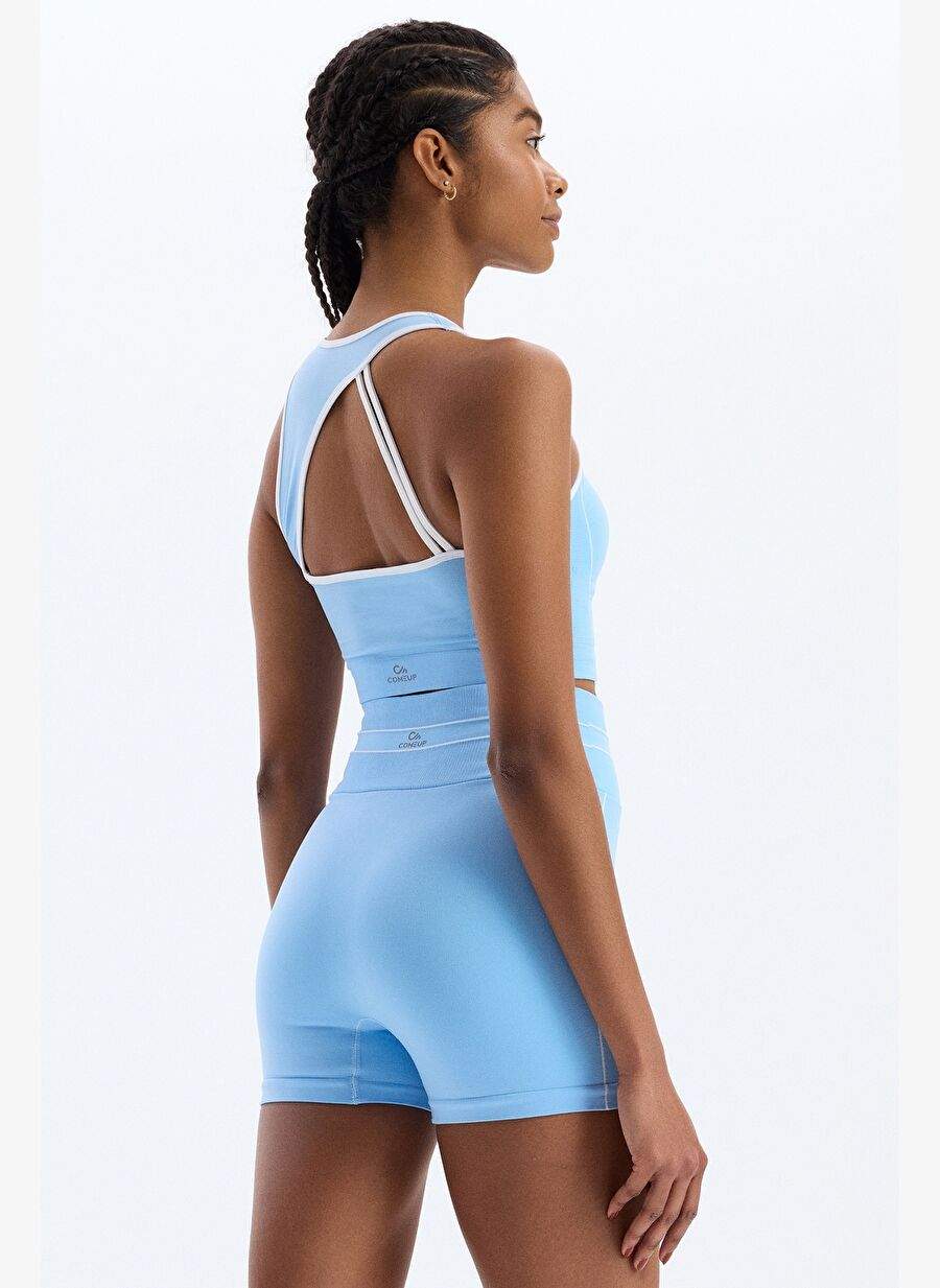 Cizgi Detayl Biyeli Sporcu Sutyeni Soft Mavi — Product image 10 of 30