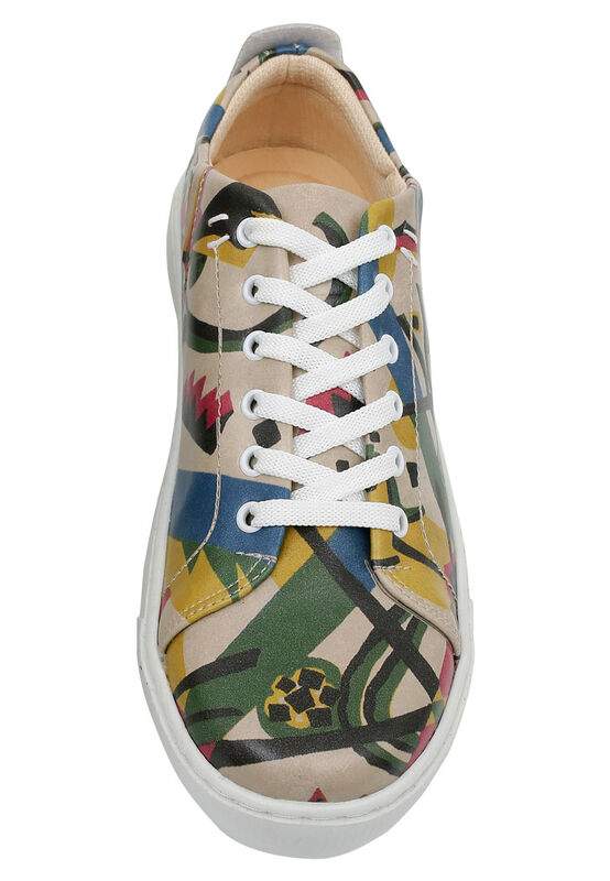 Women Vegan Leather Multicolor Sneakers - Beauty in Chaos Design — صورة المنتج 7 من 8
