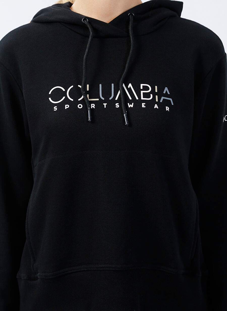 Columbia CS0300 CSC W COLUMBIA STENCIL HOODI Siyah Kadın Kapüşon Yaka Normal Kalıp Baskılı Sweatshirt — صورة المنتج 5 من 5
