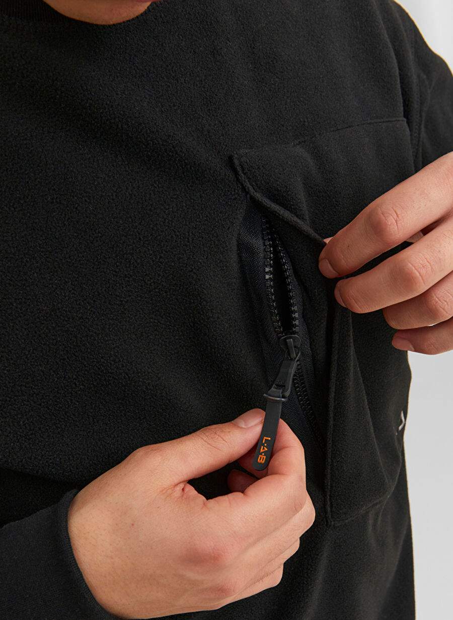 Jack & Jones Siyah Erkek Yuvarlak Yaka Geniş Fit Sweatshirt 12241523_JCOLAB SWEAT CREW NECK AW2 — صورة المنتج 5 من 7