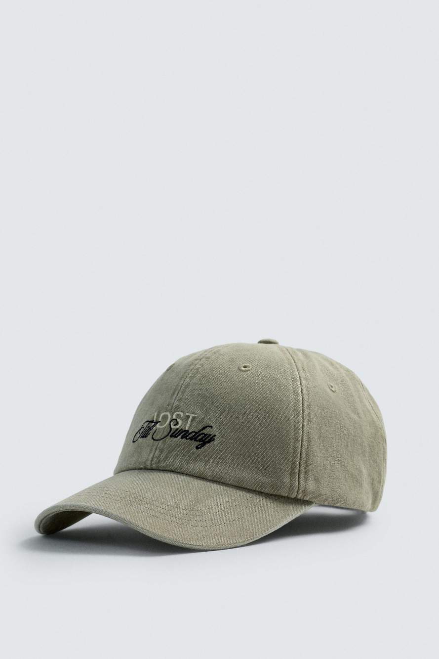 WASHED CAP WITH EMBROIDERED TEXT — Product image 4 of 7