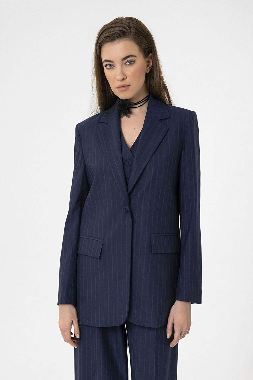 Antioch Navy Kadn Single Dugme Jizz Blazer Jacket — Product image 6 of 8